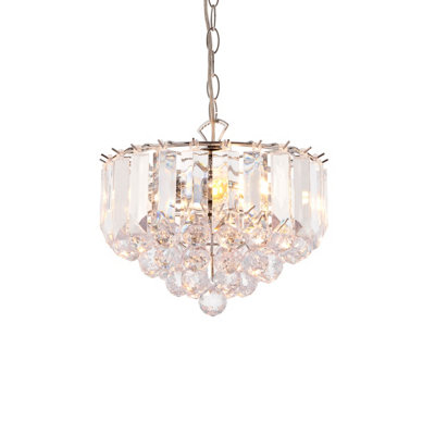 Anson Lighting Baringo 3Lt    Chrome Plate And Clear Acrylic Pendant Single from B&Q