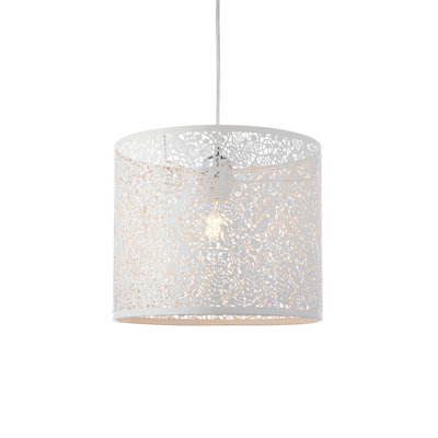 Anson Lighting Forest 1Lt       Matt Ivory Pendant Easyfit Unwired Shade Only from B&Q