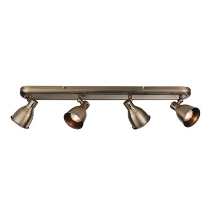 Anson Lighting Arabella  4Lt Bar Spot Light Antique Brass Plate from B&Q