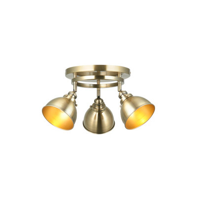 Anson Lighting Carlita 3Lt Spot Light Antique Brass Plate from B&Q