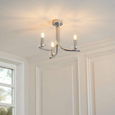 Pagazzi Ing Morden Polished Chrome Semi-Flush Ceiling Light