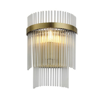 B&Q -  Luminosa Marietta Glass Wall Lamp Antique Brass