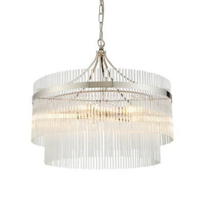 Luminosa Lighting Luminosa Marietta 5 Light Multi Arm Lamp Ceiling Pendant Bright Nickel from B&Q
