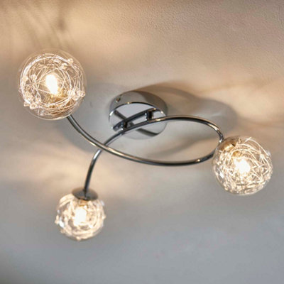 Pagazzi Lighting Pagazzi Jaymie 3-Light Chrome Semi-Flush Ceiling Light from B&Q