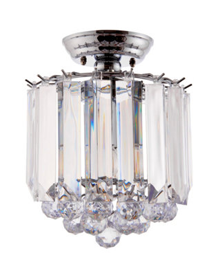 Anson Lighting Baringo 2 Lt Flush Chrome Effect Plate And Clear Acrylic from B&Q
