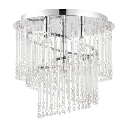 Anson Lighting Carill 4 Lt  Flush Chrome Effect Plate And Clear Glass from B&Q