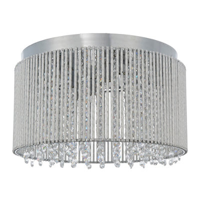 Anson Lighting Galina 10Lt Flush Chrome Effect Plate And Clear Crystal Glass from B&Q