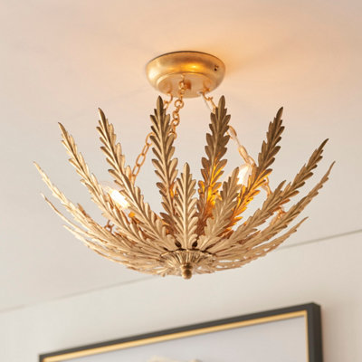 Anson Lighting Geneva 3 Lt Flush Gold Leaf from B&Q