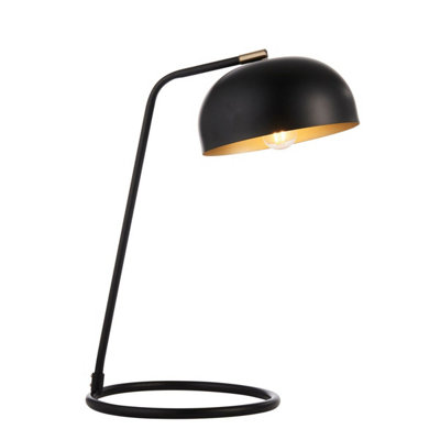 Pagazzi Black Brair And Antique Brass Desk Table Lamp - Image 6