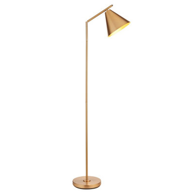 B&Q -  Luminosa Cape Task Floor Lamp Warm Antique Brass Plate1X E27