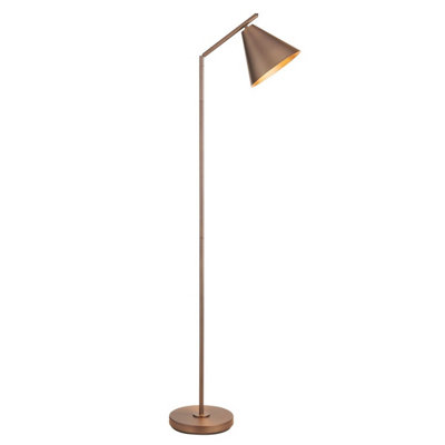 Luminosa Lighting Luminosa Cape Task Floor Lamp Brushed Antique Bronze Plate1X E27 from B&Q