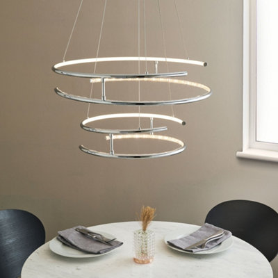 B&Q -  Pagazzi Mabel Silver Led Pendant Ceiling Light