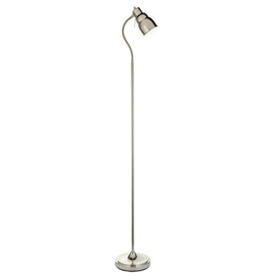 Luminosa Lighting Luminosa Classic Flexi Task Floor Lamp Bright Nickel Plate1X Gu10 from B&Q