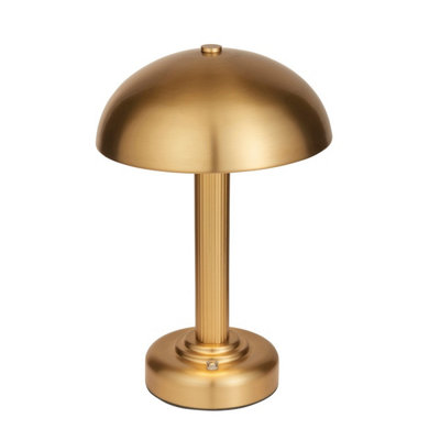 B&Q -  Luminosa Bridport Rechargeable Table Lamp Warm Brass Plate1X Integrated Led