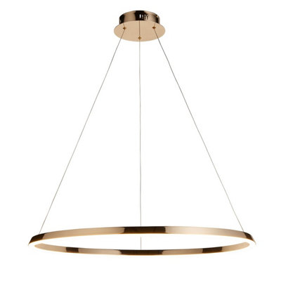 Luminosa Lighting Luminosa Staten Integrated Led Pendant Ceiling Light French Gold FinishWhite Silicone1X Integrated Led from B&Q