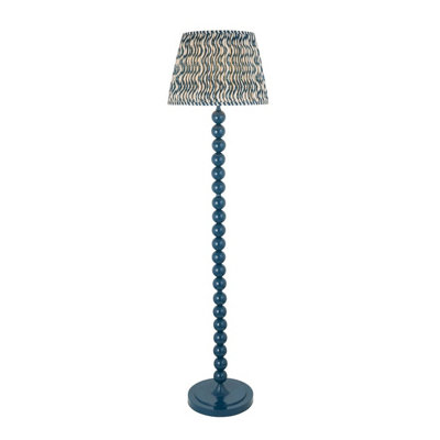 Luminosa Lighting Luminosa Higgledy Gloss Marlin Blue Paint Floor Lamp With Marlin Blue Fabric Ripple Shade 40Cm E27 from B&Q