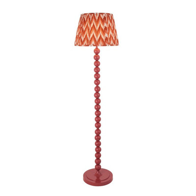 Luminosa Lighting Luminosa Higgledy Gloss Pink Clay Paint Floor Lamp With Apricot Orange Fabric Zigzag Shade 40Cm E27 from B&Q