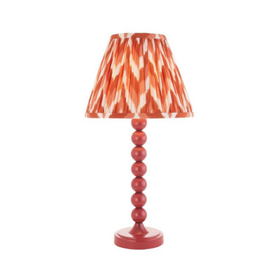 Luminosa Lighting Luminosa Higgledy Gloss Pink Clay Paint Table Lamp With Apricot Orange Fabric Zigzag Shade 25Cm E14 from B&Q