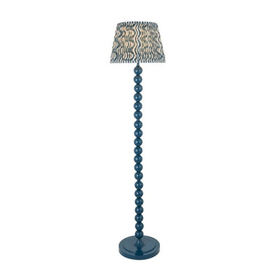Luminosa Lighting Luminosa Higgledy Gloss Marlin Blue Paint Floor Lamp With Marlin Blue Fabric Ripple Shade 35Cm E27 from B&Q