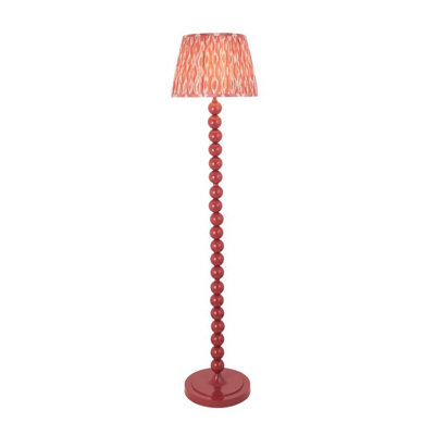 Luminosa Lighting Luminosa Higgledy Gloss Pink Clay Paint Floor Lamp With Coral Pink Fabric Ikat Shade 35Cm E27 from B&Q