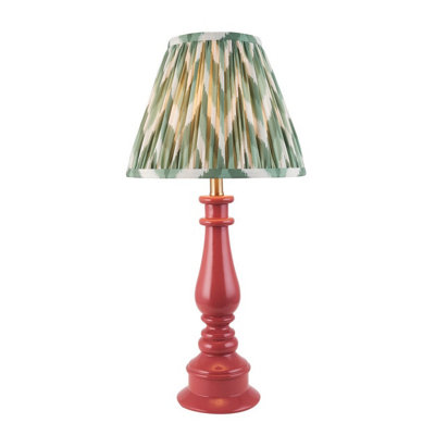 Luminosa Lighting Luminosa Myrtle Pink Clay Table Lamp With Cotswold Green Fabric Zigzag Shade 25Cm B22 from B&Q