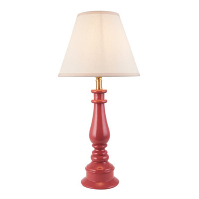 Luminosa Lighting Luminosa Myrtle Pink Clay Table Lamp With Vintage White Fabric Ivy Shade 25Cm B22 from B&Q