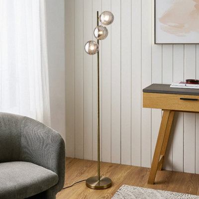 Pagazzi Lighting Pagazzi Tamara 3-Light Antique Brass Floor Lamp from B&Q