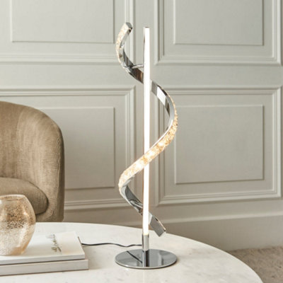 Pagazzi Lighting Pagazzi Hyde Chrome And Crystal Led Table Lamp from B&Q