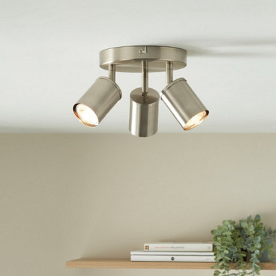 Pagazzi Lighting Light Pagazzi Ing Talbot Brushed Nickel 3-Spot Plate - Image 4