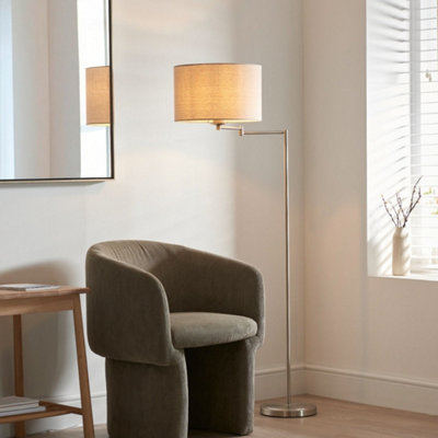B&Q -  Pagazzi Marston Satin Nickel Floor Lamp