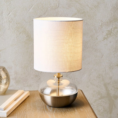 B&Q -  Pagazzi Emmy Satin Nickel And Clear Glass Table Lamp