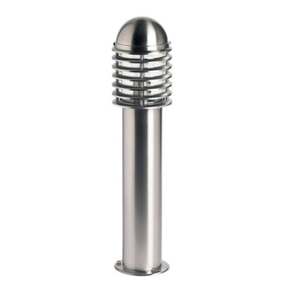 Luminosa Lighting Luminosa Louvre Outdoor Bollard Light Polished Stainless SteelClear Polycarbonate Ip44E27 from B&Q