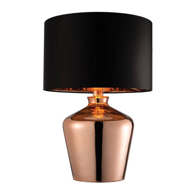 Luminosa Lighting Luminosa Waldorf Table Lamp Copper GlassE27 from B&Q