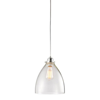 Anson Lighting Layton Chrome And Clear Glass Shade Only from B&Q
