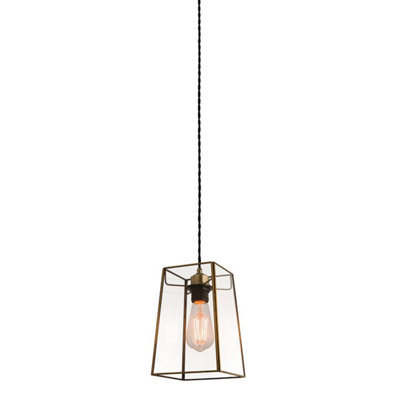 Anson Lighting Farin Antique Brass 1 Light Ceiling Pendant from B&Q