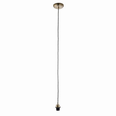 B&Q -  Luminosa Cable Set Ceiling Pendant Light Antique BrassE27