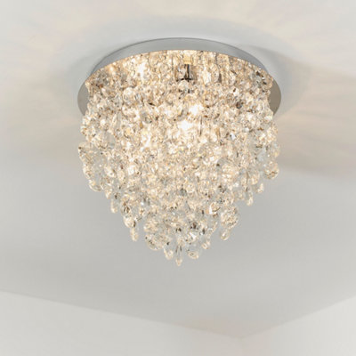 Anson Lighting Ciara Chrome With K5 Crystal Glass Decorative 3 Light Bathroom Flush Light from B&Q