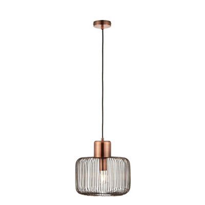 Luminosa Lighting Luminosa Nicola 1 Light Ceiling Wire Pendant Antique CopperE27 from B&Q