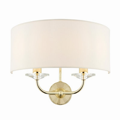 B&Q -  Luminosa Nixon 2 Light Indoor Candle Wall Light BrassE14