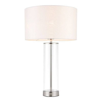 Luminosa Lighting Luminosa Lessina Table Lamp WhitePolished NickelE27 from B&Q