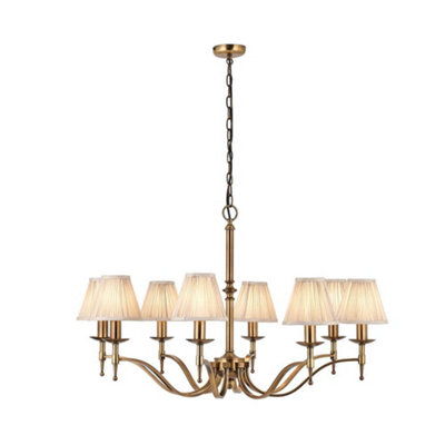 Luminosa Lighting Luminosa Stanford 8 Light Multi Arm Chandelier Antique Brass FinishE14 from B&Q