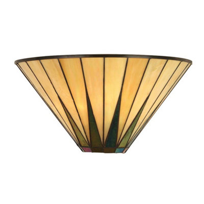 Luminosa Lighting Luminosa Star Tiffany Wall Uplighter Dark BronzeAmberE14 from B&Q