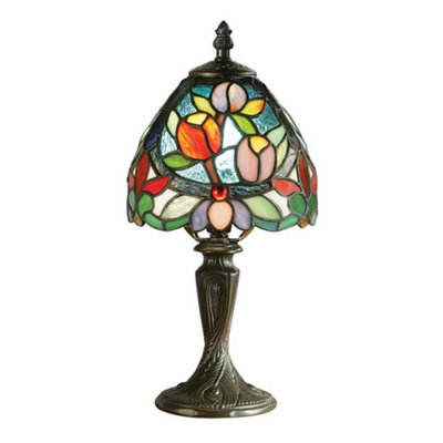 Luminosa Lighting Luminosa Sylvette 1 Light Mini Table Lamp Dark BronzeTiffany GlassE14 from B&Q