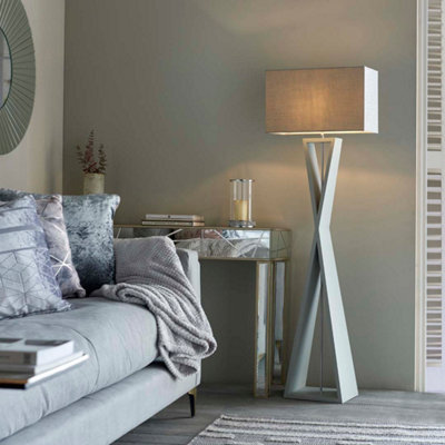 B&Q -  Pagazzi Kaden Floor Lamp With Grey Shade