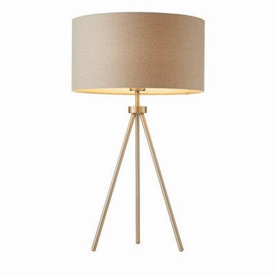 Pagazzi Grey Tri Matte Nickel Tripod Table Lamp With Shade - Image 6