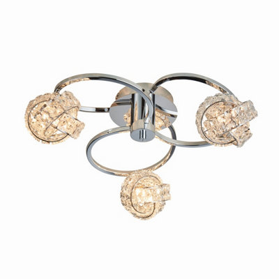 Luminosa Ing Luminosa Talia 3 Semi Flush Chrome, Crystal (K5) Glass, G9 Light
