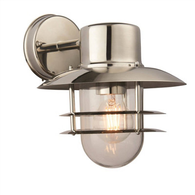 Outdoor Light Silver Jenson Wall IP44 Polished Stainless Steel Endon 74703 - Image 5