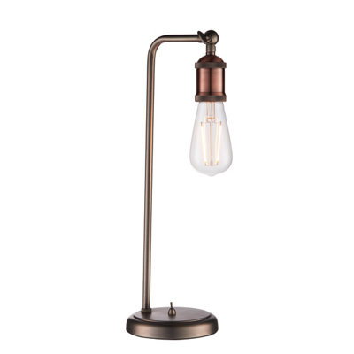 Anson Ing Haven Aged Pewter And Aged Copper Industrial 1 Table Light