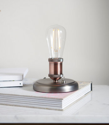 Anson Ing Haven Aged Pewter And Aged Copper Industrial 1 Table Light