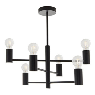 Luminosa Ing Luminosa Studio 6 Semi Flush Matt E27 Light/Black